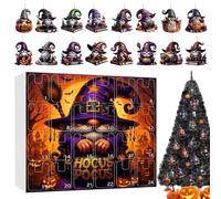 Maodom Gnome d'Halloween | Calendrier de l'Avent plat en acrylique - Figurines jouets - Planificateur de vacances - Décoration de 24 jours pour fille, garçon, tout-petit, enfant, adolescent, adulte