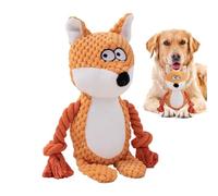 Maodom Jouet pour chien avec couineur, jouet de dentition en corde pour chiot | Jouet interactif pour animal domestique avec couineur, renard, éléphant, anneau de dentition en forme de grenouille pour
