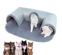Maodom Lit tunnel pour chat - Lit amovible et lavable en forme de U - Canapé de jeu pour chat avec balle en peluche pliable pour petits chats