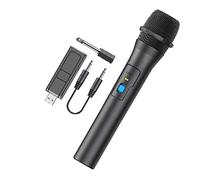 Maodom Microphone sans Fil Portable avec récepteur USB - Microphone sans Fil en métal pour église, karaoké, Chant, Utilisation en Classe