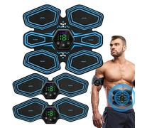 Maodom Stimulateur Musculaire Abdominal - Entraîneur d'abdominaux 6 Modes 19 Niveaux avec 10 Gel gratuits,Stimulateur Abs électrique pour Hommes, stimulateur Musculaire Ceinture