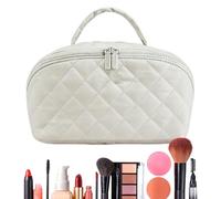 Maodom Trousse de maquillage grande capacité avec poignée - Trousse de toilette ouverte plate pour voyage, salle de bain, vacances, anniversaire, fête des mères, mariages, pinceaux, palette de rouge à