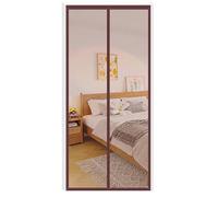 MAODUZI Rideau de Porte Isolant 130x200cm, Décoration de Fenêtre Porte Rideau d'isolation Magnétique Sans Percer, Fermeture AimantéE, pour Chambre Climatisée.Transparent-Marron