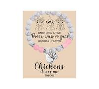 MAOFAED Bracelet poulet, cadeau pour amateur de poulet, Once Upon A Time There Was A Girl Who Really Loved Chicken, Métal, Alliage.