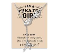 MAOFAED Cadeau de théâtre musical, collier avec masque musical pour elle, journal, garçon de journal, cadeau pour amateur de théâtre, bijoux dramatiques (maskman)