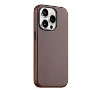 Maogoam Étui en cuir pour iPhone 14 Pro compatible MagSafe, couche supérieure vachette tannée végétalement style élégant, rouge marron