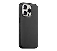 maogoam Étui en cuir pour iPhone 14 Pro Max Case compatible avec MagSafe, couche supérieure en cuir de vachette tanné végétal premium pour iPhone 14 Pro Max 6,7", style élégant, noir brillant