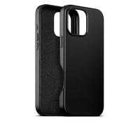 maogoam Étui en cuir pour iPhone 16 Pro Max de 6,9", compatible avec MagSafe, cuir véritable tanné végétal, boutons en métal et cadre d'appareil photo, style élégant, noir