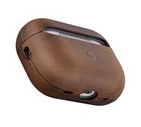 Maogoam Étui en cuir véritable pour AirPods Pro 2ème génération, étui en cuir de vache véritable vintage Crazy Horse pour Airpods Pro 2, style rétro Indiana-Jones, LED avant visible, marron foncé