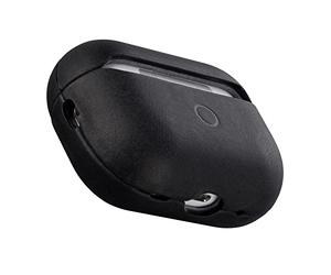 Maogoam Étui en cuir véritable pour AirPods Pro 2ème génération, étui en cuir de vache véritable vintage Crazy Horse pour Airpods Pro 2, style rétro Indiana-Jones, LED avant visible, noir