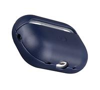Maogoam Housse en Cuir pour AirPods Pro 2 (2ᵉ Génération 2022-2024) avec Bouton de Synchronisation - Cuir Végétal de Vache Authentique Tanné, Style Élégant, LED Frontale Visible, Couleur Bleu
