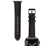 maogoam iWatch - Bracelets en cuir compatibles avec Apple Watch 38/40/41 mm, bracelet en cuir véritable pour Apple Watch 9/8/7/6/5/4/3/2/1 SE, style Indiana Jones, noir