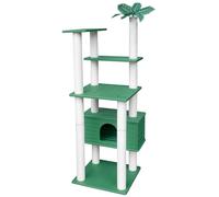 MAOHEGOU Tour à chat de 167,5 cm de haut, résistante aux intempéries, arbre à chat à plusieurs niveaux, grande niche à chat avec planche en PVC et griffoir, pour maison à chat extérieure et intérieure