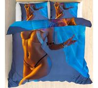 Maohryzed Housse de Couette Femmes Nue Sexy - Parure de Iit 90x190 Enfant Nudité Modern - Réversible 1 Personnes Fermeture éclair Sets Housse Couette avec 1 Taie d'oreiller 65x65 cm