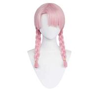 MAOMA Perruque Cosplay Anime，Arknights Blue Poison Perruque，Pink Double Braid Perruque，avec Filet de Cheveux Gratuit，pour Fête Carnaval Halloween Perruques(Color:Style 1)