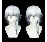 MAOMA Perruque Cosplay Anime,Arknights Cliffheart Perruque,Silver White Gradient Black Gray Short Perruque,avec Filet de Cheveux Gratuit,pour Fête Carnaval Halloween Perruques
