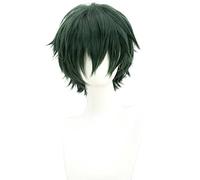 MAOMA Perruque Cosplay Anime，Arknights Faust Perruque，Dark Green Fluffy Short Perruque，avec Filet de Cheveux Gratuit，pour Fête Carnaval Halloween Perruques