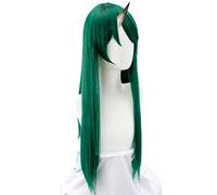MAOMA Perruque Cosplay Anime，Arknights Hosiguma Perruque，Green Long Straight Perruque，avec Filet de Cheveux Gratuit，pour Fête Carnaval Halloween Perruques