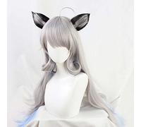 MAOMA Perruque Cosplay Anime，Arknights Mint Perruque，Silver Gradient Long Perruque，avec Filet de Cheveux Gratuit，pour Fête Carnaval Halloween Perruques