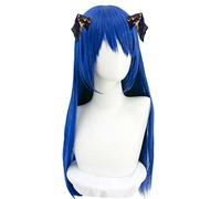 MAOMA Perruque Cosplay Anime,Arknights Mostima Perruque,Blue Long Perruque,avec Filet de Cheveux Gratuit,pour Fête Carnaval Halloween Perruques