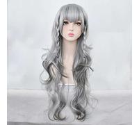 MAOMA Perruque Cosplay Anime,Arknights Pramanix Perruque,Gray Gradient Wavy Long Perruque,avec Filet de Cheveux Gratuit,pour Fête Carnaval Halloween Perruques