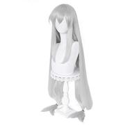 MAOMA Perruque Cosplay Anime,Arknights Skadi The Corrupting Heart Perruque,Long Silver Perruque,avec Filet de Cheveux Gratuit,pour Fête Carnaval Halloween Perruques