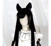 MAOMA Perruque Cosplay Anime，Azur Lane Atago Perruque，Black Long Perruque，avec Filet de Cheveux Gratuit，pour Fête Carnaval Halloween Perruques(Size:Style 2)