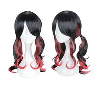 MAOMA Perruque Cosplay Anime，Azur Lane Fusō Perruque，Black and Red Gradient Double Ponytail Perruque，avec Filet de Cheveux Gratuit，pour Fête Carnaval Halloween Perruques