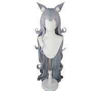 MAOMA Perruque Cosplay Anime，Azur Lane Shinano Perruque，Blue-Gray Long Wavy Perruque，avec Filet de Cheveux Gratuit，pour Fête Carnaval Halloween Perruques