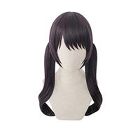 MAOMA Perruque Cosplay Anime,Bang Dream Futaba Tsukushi Perruque,Dark Purple Double Ponytail Perruque,avec Filet de Cheveux Gratuit,pour Fête Carnaval Halloween Perruques