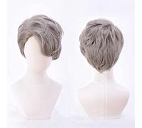 MAOMA Perruque Cosplay Anime，Division Rap Battle Amaguni Hitoya Perruque，Gray Fluffy Short Perruque，avec Filet de Cheveux Gratuit，pour Fête Carnaval Halloween Perruques