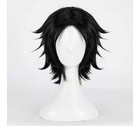 MAOMA Perruque Cosplay Anime,Division Rap Battle Jiro Yamada Perruque,Black Short Perruque,avec Filet de Cheveux Gratuit,pour Fête Carnaval Halloween Perruques