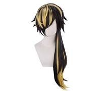 MAOMA Perruque Cosplay Anime，Division Rap Battle Jyushi Aimono Perruque，Yellow Black Mixed Long Perruque，avec Filet de Cheveux Gratuit，pour Fête Carnaval Halloween Perruques(Size:Style 1)