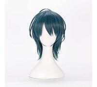 MAOMA Perruque Cosplay Anime,Fire Emblem Three Houses Byleth Perruque,Blue and Black Mix Perruque,avec Filet de Cheveux Gratuit,pour Fête Carnaval Halloween Perruques(Size:Court)