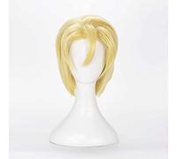 MAOMA Perruque Cosplay Anime,Fire Emblem Three Houses Dimitri Perruque,Yellow Short Perruque,avec Filet de Cheveux Gratuit,pour Fête Carnaval Halloween Perruques