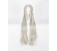 MAOMA Perruque Cosplay Anime,Fire Emblem Three Houses Edelgard Perruque,Silver Long Perruque,avec Filet de Cheveux Gratuit,pour Fête Carnaval Halloween Perruques