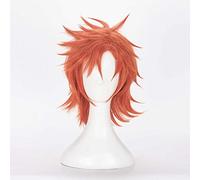 MAOMA Perruque Cosplay Anime,Fire Emblem Three Houses Sylvain Perruque,Orange Short Perruque,avec Filet de Cheveux Gratuit,pour Fête Carnaval Halloween Perruques