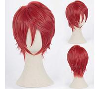 MAOMA Perruque Cosplay Anime,Free! Rin Matsuoka Perruque,Red Short Perruque,avec Filet de Cheveux Gratuit,pour Fête Carnaval Halloween Perruques