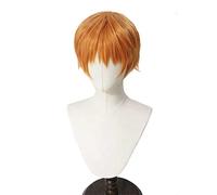 MAOMA Perruque Cosplay Anime，Fruits Basket Kyo Sohma Perruque，Orange Short Perruque，avec Filet de Cheveux Gratuit，pour Fête Carnaval Halloween Perruques