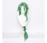 MAOMA Perruque Cosplay Anime,Genshin Impact Baizhu Perruque,Green Long Braid Perruque,avec Filet de Cheveux Gratuit,pour Fête Carnaval Halloween Perruques