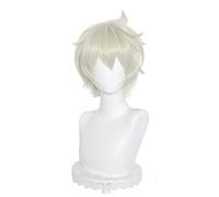 MAOMA Perruque Cosplay Anime，Genshin Impact Bennett Perruque，Light Golden Short Perruque，avec Filet de Cheveux Gratuit，pour Fête Carnaval Halloween Perruques(Color:Style 2)