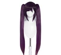 MAOMA Perruque Cosplay Anime,Genshin Impact Mona Perruque,Long Purple Double Ponytail Perruque,avec Filet de Cheveux Gratuit,pour Fête Carnaval Halloween Perruques
