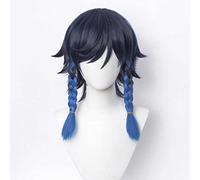 MAOMA Perruque Cosplay Anime,Genshin Impact Venti Perruque,Blue Short Perruque,avec Filet de Cheveux Gratuit,pour Fête Carnaval Halloween Perruques