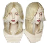 MAOMA Perruque Cosplay Anime,Identity V Barmaid Demi Bourbon Perruque,Medium Length Light Blonde Perruque,avec Filet de Cheveux Gratuit,pour Fête Carnaval Halloween Perruques