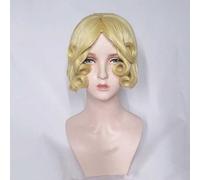 MAOMA Perruque Cosplay Anime,Identity V Female Dancer Margaretha Zelle Perruque,Golden Short Curly Perruque,avec Filet de Cheveux Gratuit,pour Fête Carnaval Halloween Perruques(Color:Style 1)