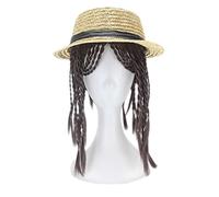 MAOMA Perruque Cosplay Anime,Identity V Gardener Emma Woods Perruque,Short Brown Perruque,avec Filet de Cheveux Gratuit,pour Fête Carnaval Halloween Perruques(Size:Chapeau B)