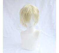 MAOMA Perruque Cosplay Anime,Identity V Grave Keeper Andrew Kreiss Perruque,Light Blonde Short Perruque,avec Filet de Cheveux Gratuit,pour Fête Carnaval Halloween Perruques