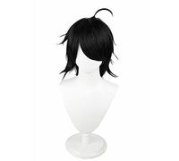 MAOMA Perruque Cosplay Anime，Identity V Patient Emile Perruque，Short Black Perruque，avec Filet de Cheveux Gratuit，pour Fête Carnaval Halloween Perruques