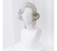 MAOMA Perruque Cosplay Anime,Identity V Photographer Joseph Desaulniers Perruque,Long Micro-Curly Perruque,avec Filet de Cheveux Gratuit,pour Fête Carnaval Halloween Perruques(Color:Blanc argenté)