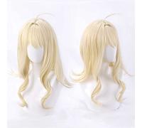 MAOMA Perruque Cosplay Anime,IDOLiSH7 Takanashi Tsumugi Perruque,Long Blonde Curly Perruque,avec Filet de Cheveux Gratuit,pour Fête Carnaval Halloween Perruques